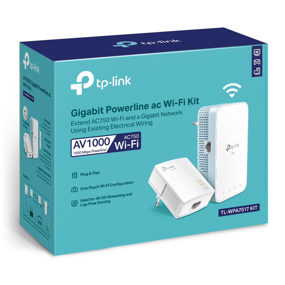 Powerline Tp Link Wpa Kit Conectividad Access Point